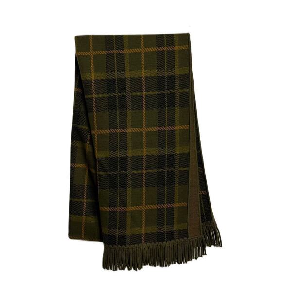 Nina Leonard 2 Skirts and 1 Shawl Olive Plaid Medium Blanket Knit - Picture 9 of 12